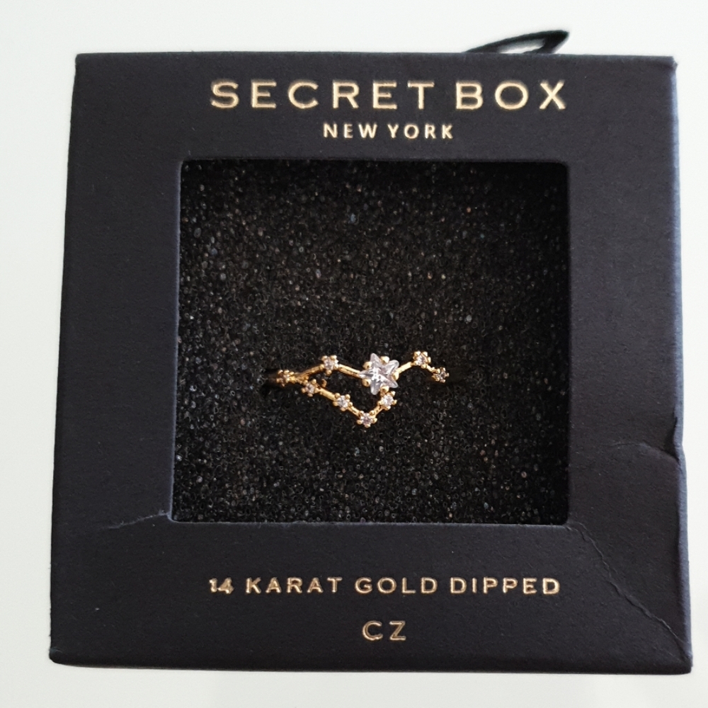 Leo Zodiac Ring Gold Dipped CZ Adjustable size
